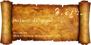 Holecz Ágnes névjegykártya
